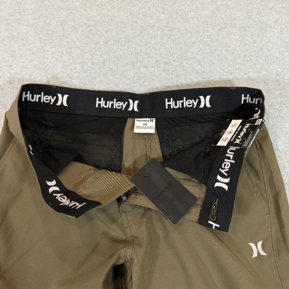 Hurley All Terrain Hybrid Walk Short Mens 28 Olive 4-Way Stretch Water Repel 10" - Picture 6 of 16